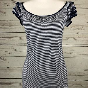 NWOT H&M Striped Top with Ruffled Sleeves